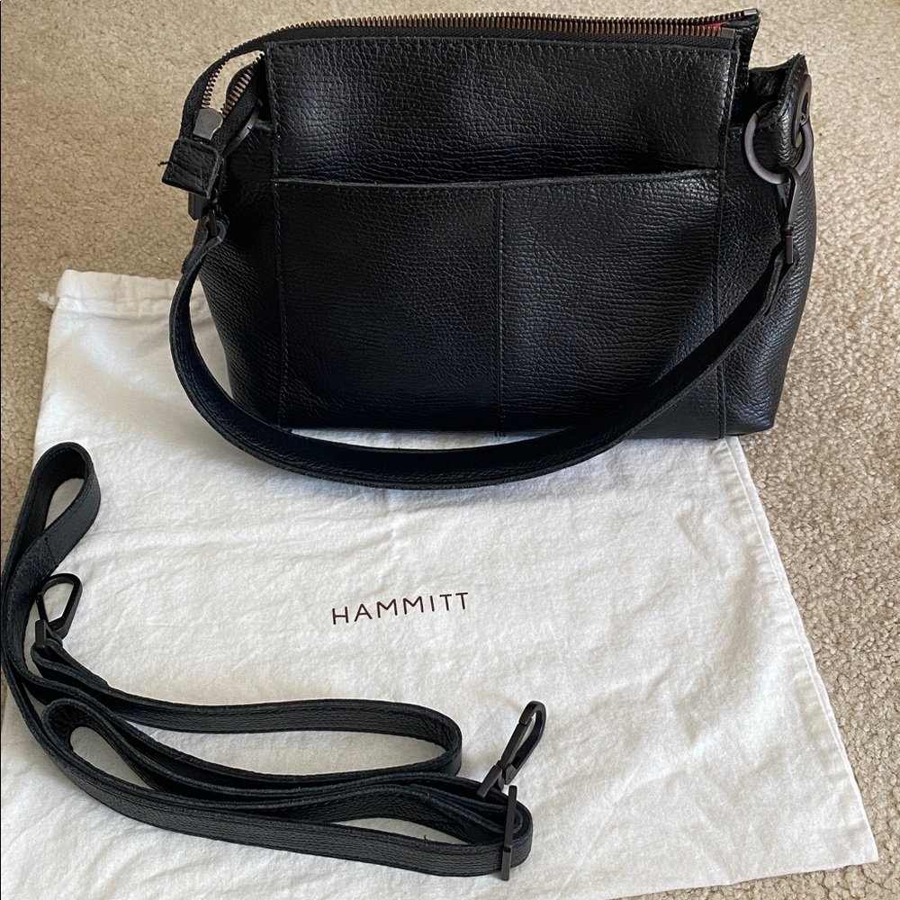 Hammitt medium Bryant bag black leather with bronze rivets. Includes dust bag - Picture 9 of 10